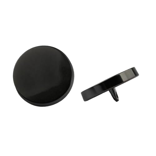 6 flache Metallknöpfe, 10 mm bis 25 mm (Nr. 3, Schwarz, 23 mm, 6 Stück) von Bfjpofi