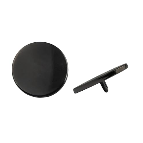 6 flache Metallknöpfe, 10 mm bis 25 mm (Nr. 6, Schwarz, 25 mm, 6 Stück) von Bfjpofi