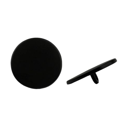 6 flache Metallknöpfe, 10 mm bis 25 mm (Nr. 9, Schwarz, 11,5 mm, 6 Stück) von Bfjpofi