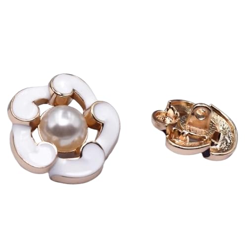 6 runde Metallknöpfe, 18 mm - 25 mm (6# Weiß, 18 mm, 6 Stück) von Bfjpofi
