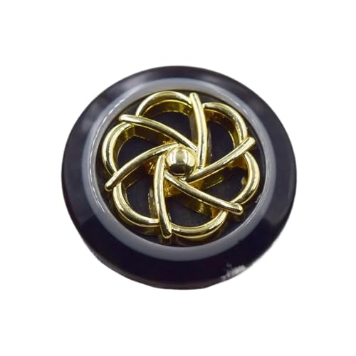 6 runde Metallknöpfe, 18 mm - 25 mm (Nr. 8, Schwarz, 18 mm, 6 Stück) von Bfjpofi