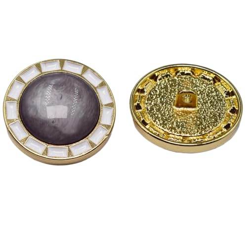 6 runde Metallknöpfe mit Perlen, 18 mm - 25 mm (Nr. 2# Dusty Purple, 25 mm, 6 Stück) von Bfjpofi