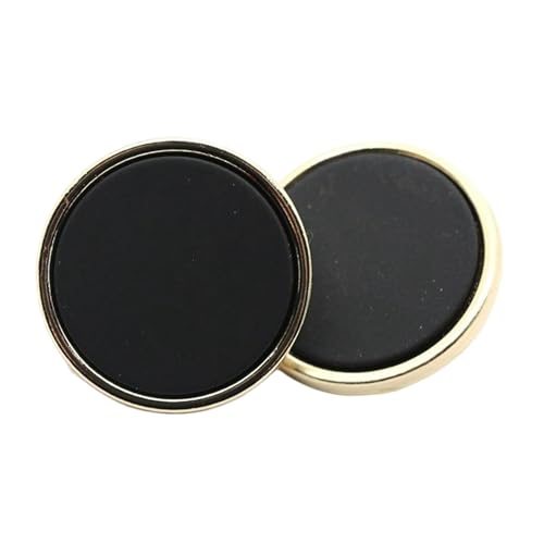 6 runde flache Metallknöpfe, 16,5 mm bis 25 mm (Goldschwarz, 16,5 mm, 6 Stück) von Bfjpofi