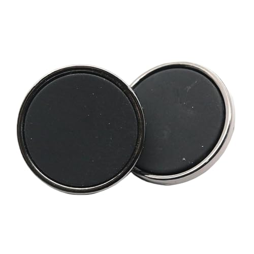 6 runde flache Metallknöpfe, 16,5 mm bis 25 mm (Gun Black, 25 mm, 6 Stück) von Bfjpofi