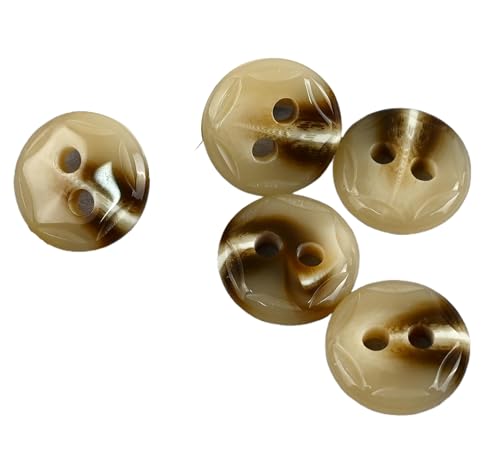 6 sechseckige Zweiloch-Knöpfe aus Kunstharz, 27 mm, 33,5 mm, 43,5 mm (helles Khaki, 33,5 mm, 6 Stück) von Bfjpofi