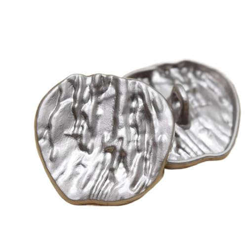 6 unregelmäßige Metallknöpfe, 20 mm (11#Sandsilber, 20 mm, 6 Stück) von Bfjpofi