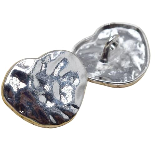 6 unregelmäßige Metallknöpfe, 20 mm (7# helles Silber, 20 mm, 6 Stück) von Bfjpofi