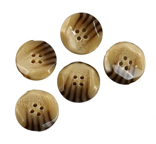 Harzknöpfe mit 3D-Kanten-Design, 17,5 mm bis 34 mm (Khaki, 27,5 mm, 10 Stück) von Bfjpofi