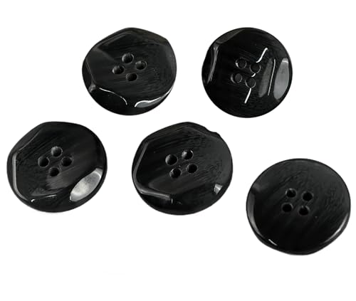 Harzknöpfe mit 3D-Kanten-Design, 17,5 mm bis 34 mm (dunkelgrau, 25 mm, 10 Stück) von Bfjpofi