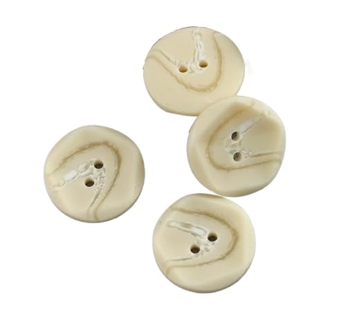Harzknöpfe mit fünfeckigen Kanten, 15 mm bis 28 mm (Beige, 15 mm, 10 Stück), 10 Stück von Bfjpofi