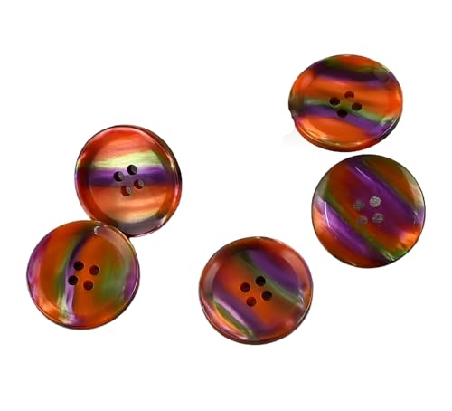Harzknöpfe zum Basteln und Nähen, 22,5 mm, 25 mm (Orange, Gelb, Lila, 22,5 mm, 10 Stück) von Bfjpofi