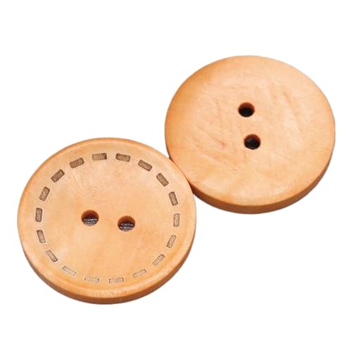 Holzknöpfe, 10 mm bis 25 mm (Beige, 25 mm, 10 Stück) von Bfjpofi