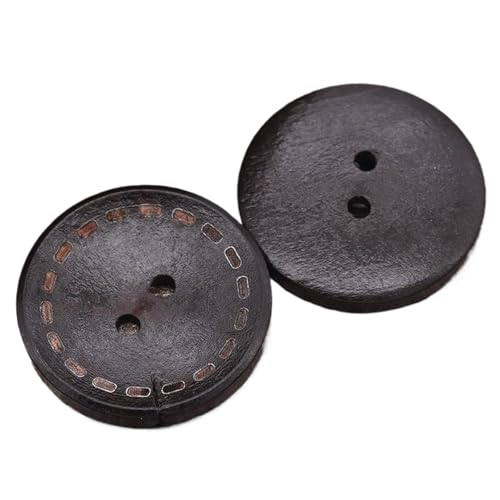 Holzknöpfe, 10 mm bis 25 mm (Dunkelbraun 1, 18 mm, 10 Stück), 10 Stück von Bfjpofi