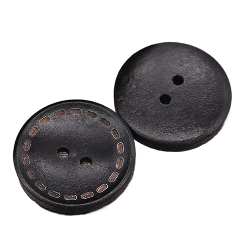 Holzknöpfe, 10 mm bis 25 mm (Schwarz 1, 20 mm, 10 Stück), 10 Stück von Bfjpofi