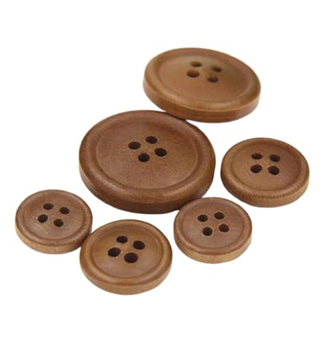 Holzknöpfe, 11,5 mm - 22 mm, zum Basteln, Braun, 20 mm, 10 Stück, 10 Stück von Bfjpofi