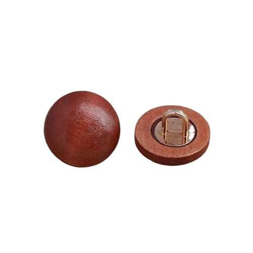 Holzknöpfe, 11,5 mm und 15 mm (rotbraun, 15 mm, 10 Stück) von Bfjpofi