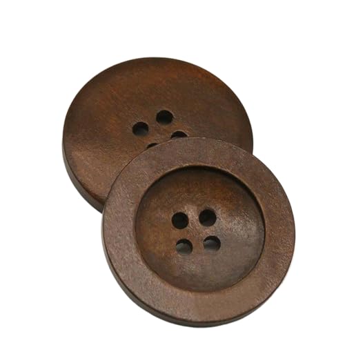 Holzknöpfe, 18 mm bis 38 mm, Kaffee, 25 mm, 10 Stück, 10 Stück von Bfjpofi