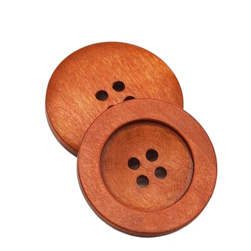 Holzknöpfe, 18 mm bis 38 mm (Mittelbraun, 30 mm, 10 Stück), 10 Stück von Bfjpofi
