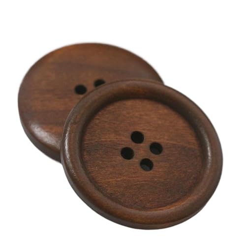 Holzknöpfe, 18 mm bis 38 mm (Mittelbraun, 30 mm, 10 Stück) von Bfjpofi