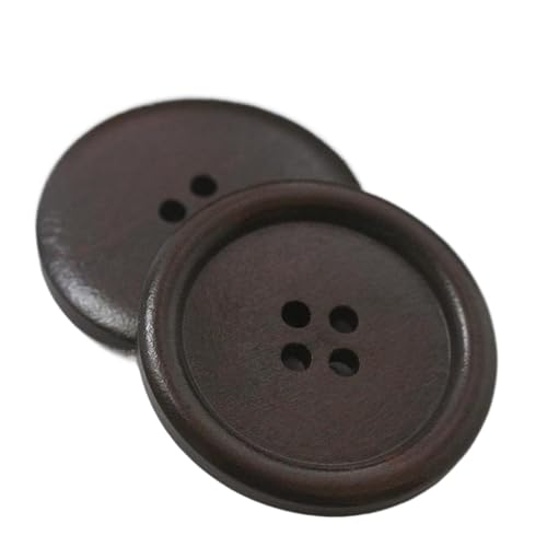 Holzknöpfe, 18 mm bis 38 mm (dunkelbraun, 20 mm, 10 Stück) von Bfjpofi