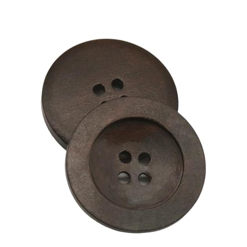 Holzknöpfe, 18 mm bis 38 mm (dunkelbraun, 30 mm, 10 Stück) von Bfjpofi