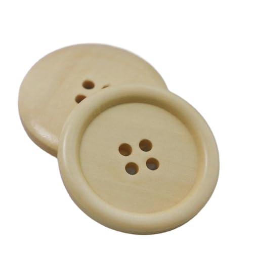 Holzknöpfe, 18 mm bis 38 mm (helle Holzfarbe, 28 mm, 10 Stück), 10 Stück von Bfjpofi