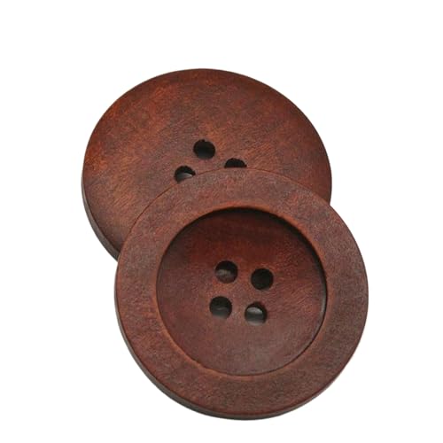 Holzknöpfe, 18 mm bis 38 mm (roter Kaffee, 20 mm, 10 Stück) von Bfjpofi