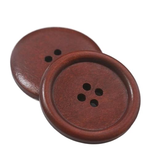 Holzknöpfe, 18 mm bis 38 mm (roter Kaffee, 23 mm, 10 Stück) von Bfjpofi