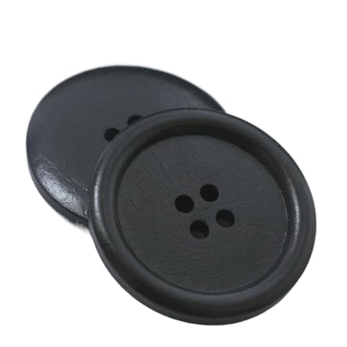 Holzknöpfe, 18 mm bis 38 mm (schwarz, 28 mm, 10 Stück), 10 Stück von Bfjpofi