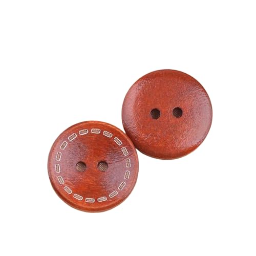 Holzknöpfe, 9 mm bis 25 mm (Nr. 3 Rotbraun, 23 mm, 10 Stück), 10 Stück von Bfjpofi