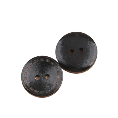 Holzknöpfe, 9 mm bis 25 mm (Nr. 6, Schwarz, 20 mm, 10 Stück) von Bfjpofi