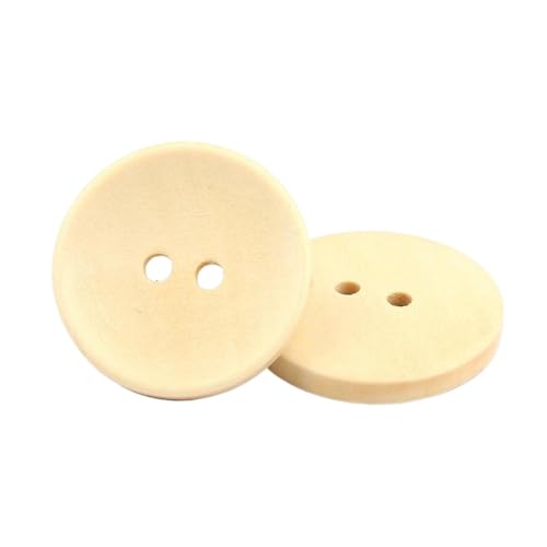 Holzknöpfe 10 mm bis 30 mm zum Nähen und Basteln (9#Beige, 25 mm, 10 Stück) von Bfjpofi