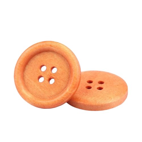 Holzknöpfe 10 mm bis 30 mm zum Nähen und Basteln (Nr. 4 Hellroter Kaffee, 13 mm, 10 Stück) von Bfjpofi