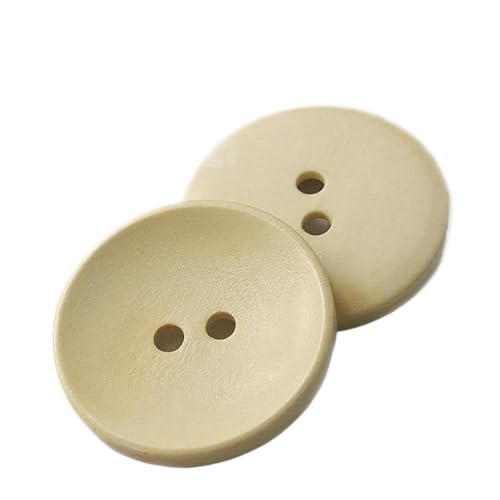 Holzknöpfe in Schalenform mit zwei Löchern, 10 - 28 mm (Naturholz, 23,0 mm, 10 Stück) von Bfjpofi