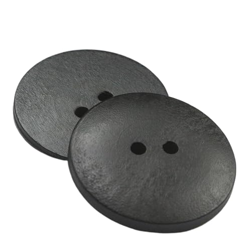 Holzknöpfe mit zwei Löchern, 18 mm - 38 mm, Schwarz, 10 Stück, 10 Stück Holzknöpfe mit zwei Löchern, 18 mm - 38 mm, Schwarz, 10 Stück, 10 Stück von Bfjpofi
