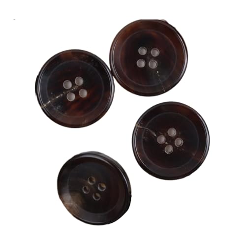 Hornknöpfe, 15 - 25 mm (Kaffee, 25 mm, 5 Stück) von Bfjpofi