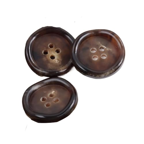 Hornknöpfe mit gebogener Kante, 15 - 25 mm (Kaffee, 25 mm, 5 Stück) von Bfjpofi