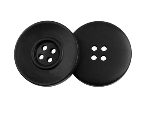 Knöpfe aus Kunstharz, vierlochig, 15 mm - 30 mm (schwarz, 28 mm, 10 Stück), 10 Stück von Bfjpofi