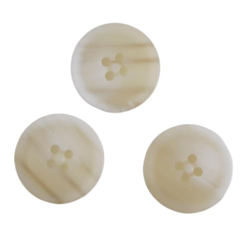 Knöpfe aus Kunstharz mit Holzmaserung, 15 - 25 mm (Beige, 20 mm, 10 Stück), 10 Stück von Bfjpofi
