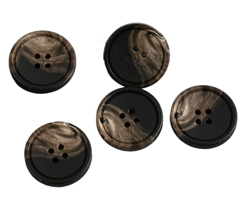Knöpfe aus Kunstharz mit runden Kanten, zweifarbig, 15 mm bis 28 mm (brauner Kaffeebraun, 20,0 mm, 10 Stück) von Bfjpofi
