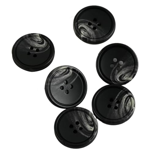 Knöpfe aus Kunstharz mit runden Kanten, zweifarbig, 15 mm bis 28 mm (schwarz, 17,5 mm, 10 Stück) von Bfjpofi