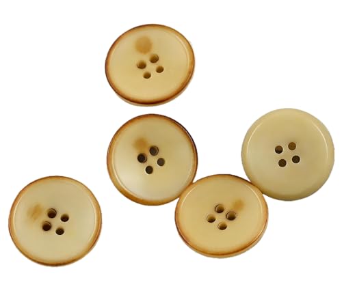 Knöpfe aus natürlichem Material, 10 mm bis 25 mm (Beige, 18 mm, 10 Stück) von Bfjpofi