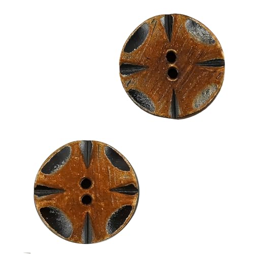 Knöpfe aus vierblättrigem Kleeblatt, Antik-Optik, 15 mm, 20 mm, 25 mm (Braun, 8 Stück) von Bfjpofi