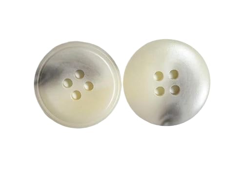 Knöpfe mit 4 Löchern, Kunstharz, 15 mm - 28 mm (Beige, 28 mm, 10 Stück), 10 Stück von Bfjpofi