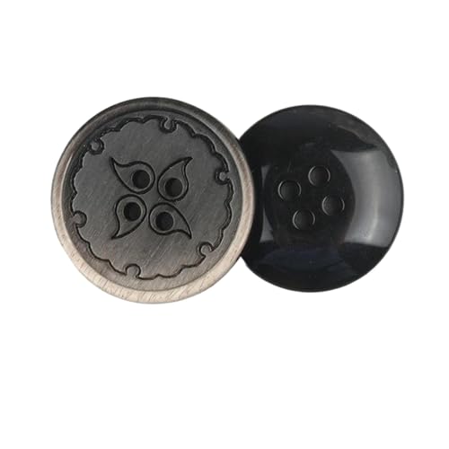 Knöpfe mit Harzmuster, 15 mm bis 30 mm (Nr. 12, Schwarz, 28 mm, 10 Stück), 10 Stück von Bfjpofi