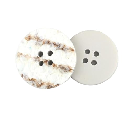Knöpfe mit Harzmuster, 15 mm bis 30 mm (Nr. 3, Weiß, 28 mm, 10 Stück), 10 Stück von Bfjpofi