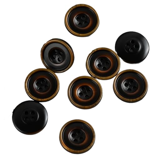 Knöpfe mit Harzstruktur, 10 Stück, Dunkelbraun, 15,0 mm, 10 Stück Knöpfe mit Harzstruktur, 10 Stück, Dunkelbraun, 15,0 mm, 10 Stück von Bfjpofi