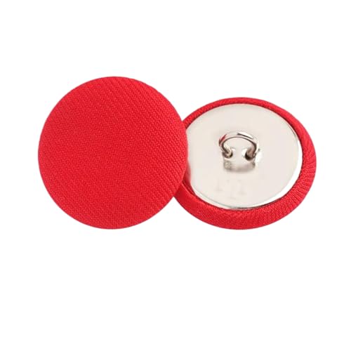 Knöpfe mit Stoffbezug, 10 mm bis 25 mm (Nr. 2 rot, 15 mm, 10 Stück), 10 Stück von Bfjpofi