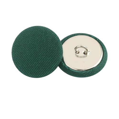 Knöpfe mit Stoffbezug, 10 mm bis 25 mm (Nr. 6 Dunkelgrün, 23 mm, 10 Stück) von Bfjpofi