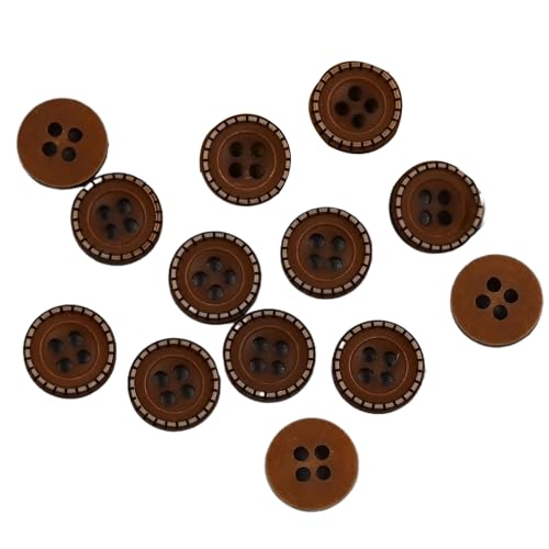 Knöpfe mit gepunkteter Textur, 11,3 mm (Dunkelbraun, 11,3 mm, 10 Stück), 10 Stück von Bfjpofi